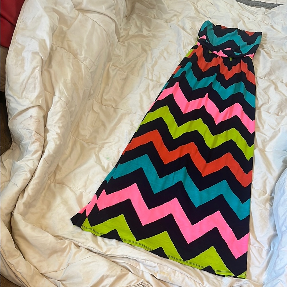 Colorful Chevron Maxi Dress